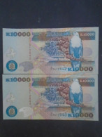 ZAMBIA, P  42c , 10000 Kwacha , 2003 ,  UNC , 2 Notes,  RARE - Sambia