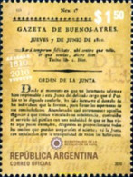 252490 MNH ARGENTINA 2010 BICENTENARIO DE LA Iª APARICION DEL SEMANARIO LA GAZETA DE BUENOS AIRES - Unused Stamps