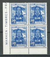 SBK J88, Mi 334 Viererblock ** MNH - Ungebraucht