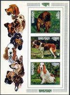 Bhutan 149Lo,imperf Sheet,MNH.Mi Bl.55B. Dogs 1973.Boxer,Bernard,Cocker Spaniel. - Bhutan