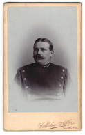 Fotografie Wilhelm Adler, Coburg, Deutscher Eisenbahner In Uniform  - Anonymous Persons