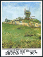 Bhutan 1016 Sheet,MNH. Mi Bl.324. Vincent Van Gogh,1991.Le Moulin De La Galette. - Bhutan