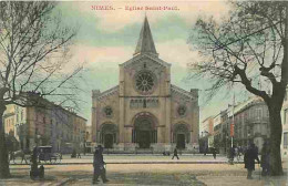 30 - Nimes - Eglise Saint Paul - Animée - Colorisée - Carte Neuve - CPA - Voir Scans Recto-Verso - Nîmes