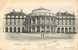 35 - Rennes - Le Théâtre - Animée - Précurseur - Oblitération Ronde De 1904 - CPA - Voir Scans Recto-Verso - Rennes