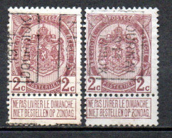 1728 Voorafstempeling Op Nr 82 - TOURNAI 1911 DOORNIJK - Positie A & B - Roulettes 1910-19