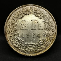2 FRANCS SUISSE ARGENT 1964 B BERNE HELVETIA DEBOUT BELLE PATINE / SWITZERLAND SILVER - 2 Francs