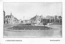 Prent - Stationsplein - 's-Hertogenbosch - 8.5x12.5 Cm - 's-Hertogenbosch