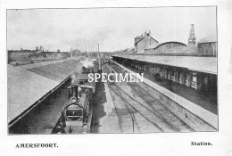 Prent - Station - Amersfoort  - 8.5x12.5 Cm - Amersfoort