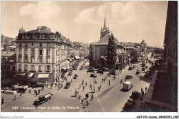 AGTP12-0873-SUISSE - LAUSANNE - Place Et église St-Francois  - Lausanne