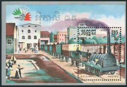 Cambodia 634,MNH.Mich711 Bl.146. ITALY-1985, Early Train. - Cambogia