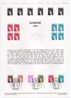 - Document Premier Jour Type SABINE - PARIS 10.1.1981 - - Documents Of Postal Services