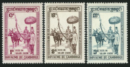 Cambodia 79-81,MNH.Michel 103-105. Ceremonial Plow,1960. - Kambodscha