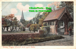 R357831 2130. Stoke Poges Church And Lych Gate. Peacock Autochrom. The Pictorial - World