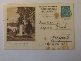 YUGOSLAVIA STATUE ILLUSTRATED POSTAL CARD - Andere & Zonder Classificatie