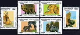 Cambodia 1558-1563,MNH.Michel 1638-1643. Wild Animals 1996.Ursus Arctos,Panthera - Cambogia