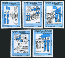 Cambodia 1284-1288,1289,MNH.Michel 1360-1364,Bl.198. UNTAC-Pacification Program - Cambogia