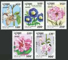 Cambodia 1264-1269,MNH.Michel 1340-1344,Bl.196. Flowers 1993:Lilium,Camellia. - Kambodscha