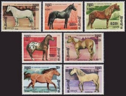 Cambodia 653-659,MNH.Michel 730-736. Horses 1986. - Cambogia