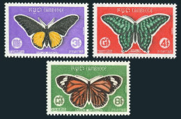 Cambodia 210-212, MNH. Mi 253-255. Butterflies 1969. Papilio Oeacus, Agamenon, - Cambodia