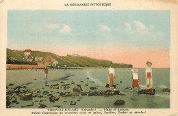 VIERVILLE SUR MER . Plage Et Rochers Pêche De Crevcettes Equilles Crabes Et Moules - Other & Unclassified