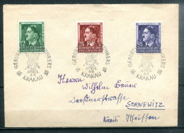 POLOGNE - Gouvernement Général - Y&T 128 à 130 - KRAKAU - 20 April 1944 - Geburstag Des Fürhers - Generalregierung