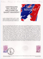 - Document Premier Jour LE CENTENAIRE DE L'ÉCOLE MILITAIRE - SAINT-MAIXENT 16.5.1981 - - Documents Of Postal Services