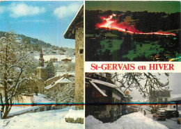 SAINT GERVAIS En Hiver . CP Multivues - Saint-Gervais-les-Bains