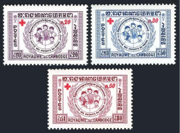 Cambodia B8-B10,hinged.Michel 95-97. Red Cross 1959.Children Of The World. - Cambodja