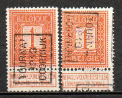 2185 Voorafstempeling Op Nr 108 - TOURNAI 1913 DOORNIJK - Positie A & B - Roulettes 1910-19