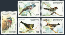Cambodia 1397-1401,1402,MNH.Mi 1476-1480,Bl.211. Birds 1994.Remiz Pendulinus, - Cambodja