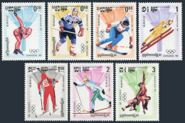 Cambodia 462-468,469, MNH. Mi 538-544, Bl.135. Olympics Sarajevo-1984. Hockey, - Cambogia
