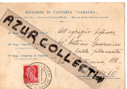 DIVISIONE DI FANTERIA SABAUDA . 1938 - Marcofilie
