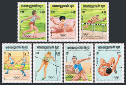 Cambodia 488-494, MNH. Mi 568-574. Olympics Los Angeles-1984. Discus, Long Jump, - Cambogia