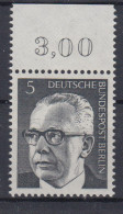 Berlin 359 Mit Oberrand Dr. Gustav Heinemann 5 Pf Postfrisch - Sonstige & Ohne Zuordnung