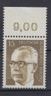 Berlin 427 Mit Oberrand Dr. Gustav Heinemann 15 Pf Postfrisch - Autres & Non Classés