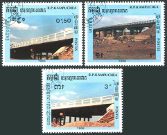Cambodia 915-917, CTO. Michel 993-995. Bridges 1989. - Cambodia