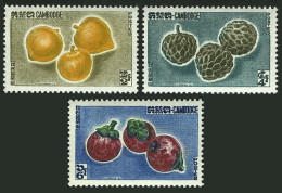 Cambodia 109-111, MNH. Mi 140-142. Fruit, 1962. Turmeric, Cinnamon, Mangosteens. - Cambogia