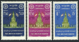 Cambodia B5-B7, Lightly Hinged. Michel 75-77. Birth Of Buddha-2500. Preah Stupa. - Cambodia
