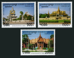 Cambodia 1645-1647,MNH.Michel 1738-1740. ASEAN,30th Ann.1997.Wat,Palace,Museum. - Cambodja