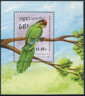 Cambodia 945,MNH.Michel 1023 Bl.164. Parrots 1989. - Cambodge