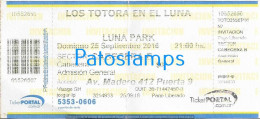 228807 ARTIST LOS TOTORA ARGENTINA CUMBIA POP IN LUNA PARK AÑO 2016 ENTRADA TICKET NO POSTAL POSTCARD - Biglietti D'ingresso