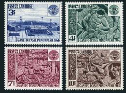 Cambodia 165-168,MNH.Mi 208-211. Ganefo Games 1965.Stadium,Wrestlers.Angkor Wat. - Cambodia