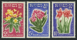 Cambodia 91-93,93a, MNH. Mi 118-120, Bl.18. Frangipani, Oleander, Amarylis.1961. - Cambodja
