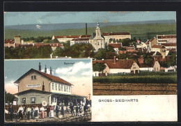 AK Gross-Siegharts, Am Bahnhof, Ortsansicht Mit Kirche  - Andere & Zonder Classificatie