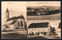 AK Andorf, Gesamtansicht, Pfarrkirche, Gemischtwarenhandlung D. Ferd. Mayers Witwe  - Other & Unclassified
