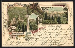 Lithographie Hartenstein, Wasserheilanstalt Und Burg, Teufelskirche, Burg V. D. Schwedenschanze  - Sonstige & Ohne Zuordnung