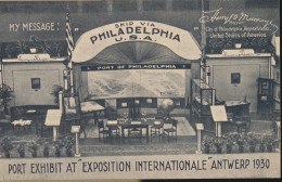 ANTWERPEN      PORT EXHIBIT AT  EXPOSITION INTERNATIONALE ANTWERP 1930  SHIP VIA PHILADELPHIA U.S.A.     2 SCANS - Antwerpen