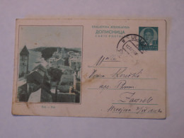 YUGOSLAVIA BUILDINGS ILLUSTRATED POSTAL CARD 1938 - Andere & Zonder Classificatie