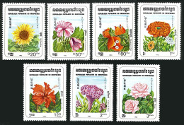 Cambodia 434-440, MNH. Mi 510-516. Flowers 1983. Sunflower, Roses, Bougainvillea - Kambodscha