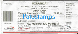 228816 ARTIST MIRANDA ARGENTINA POP IN LUNA PARK AÑO 2018 ENTRADA TICKET NO POSTAL POSTCARD - Tickets - Entradas
